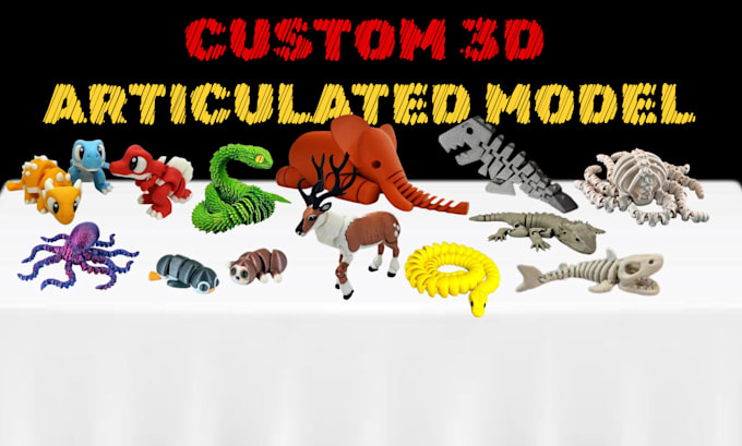 create custom 3d articulated model flexi toy stl for 3d printing
