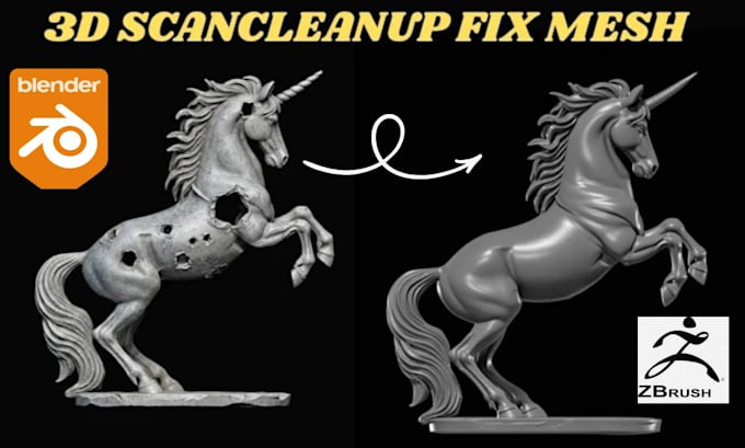 edit stl file, repair mesh errors, 3d scan cleanup fix 3d models for printing