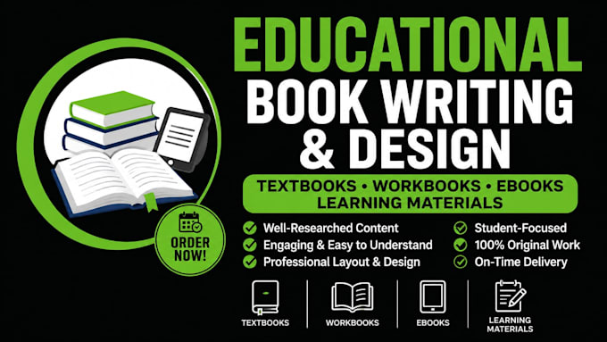 write and design educational textbooks, workbooks, ebooks and learning materials