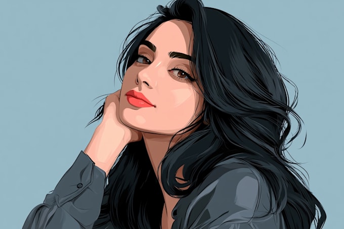draw vector portrait cartoon portrait