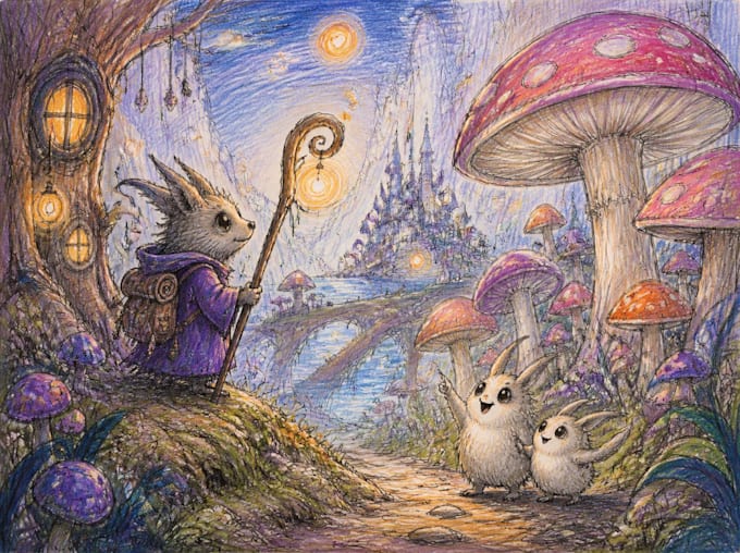 draw a fantasy sketchy illustration