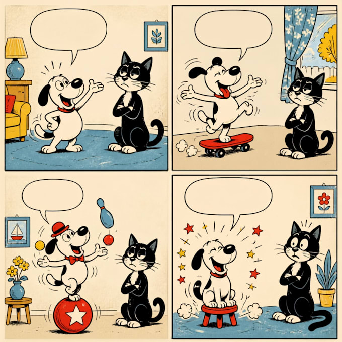 draw a stylized cartoon or comic strip sketch