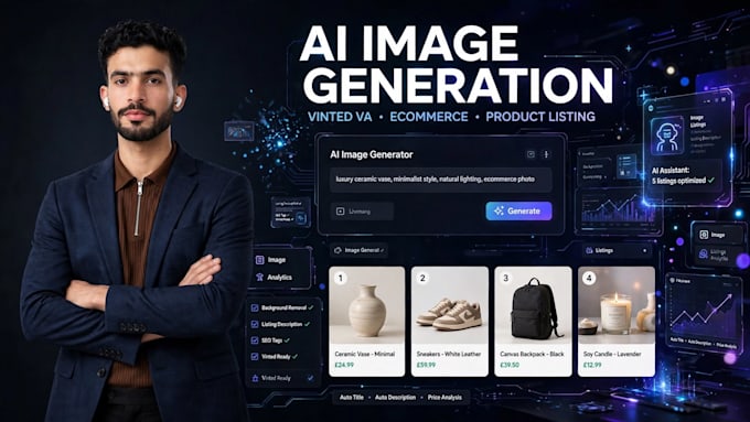 be your vinted ecommerce virtual assistant and ai image generation expert