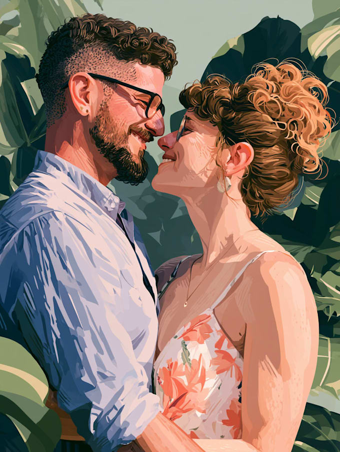 draw couple portrait illustration