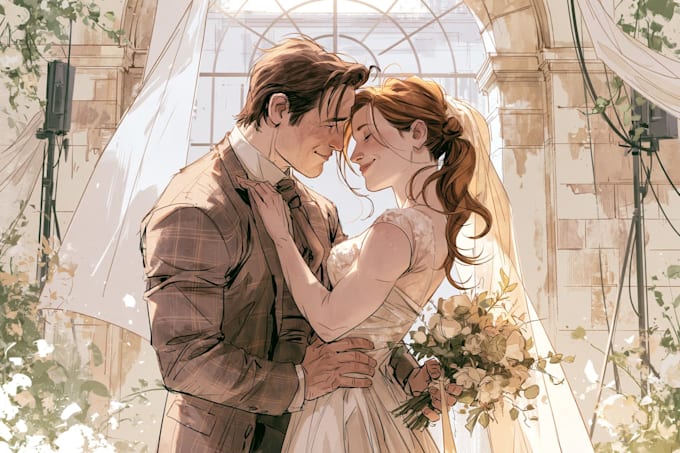draw a wedding illustration