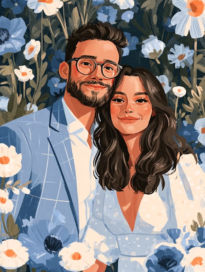 draw couple portrait illustration