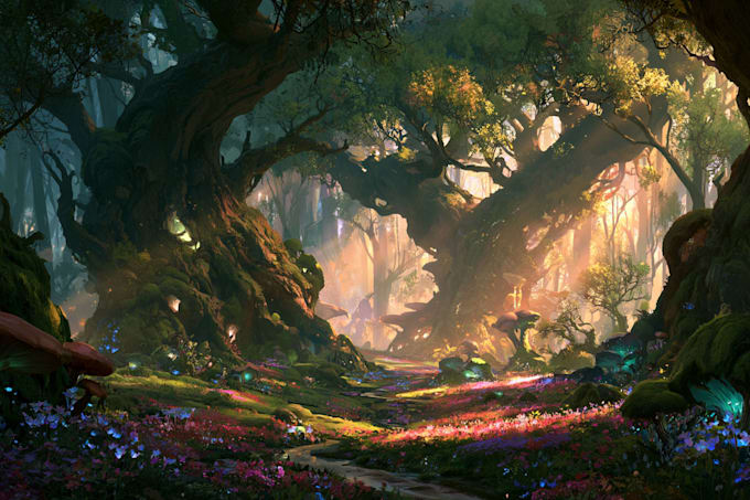 create fantasy landscape illustrations