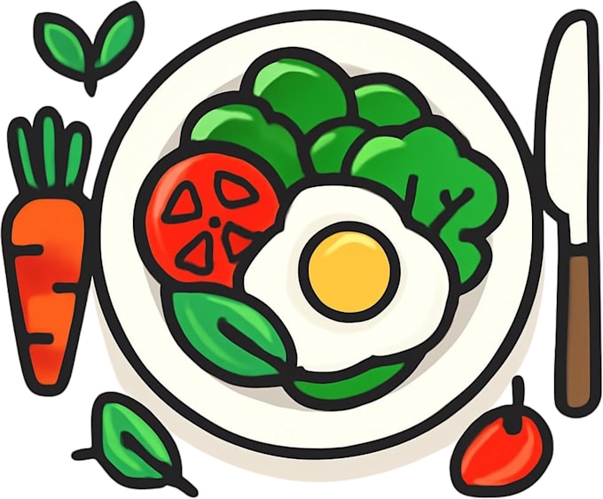 create vector food illustration for branding and digital use