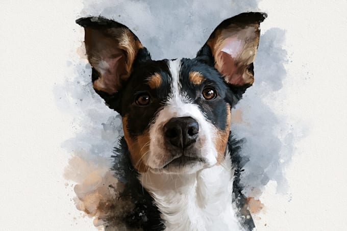 draw watercolor pet portrait