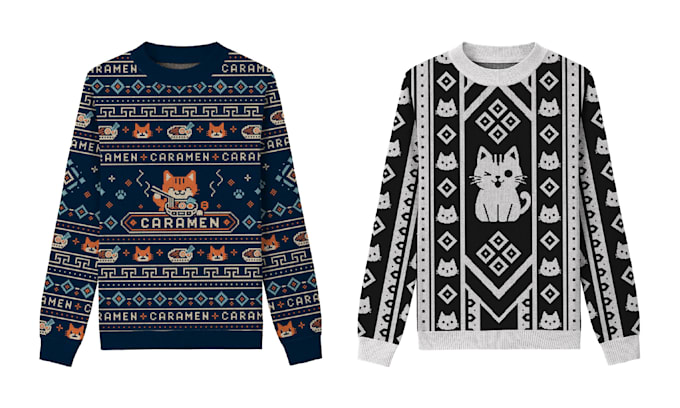 make custom ugly sweater pattern for knit machine and print