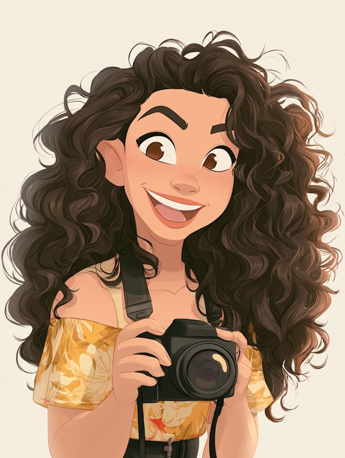 draw cartoon portrait in disney cartoon illustration