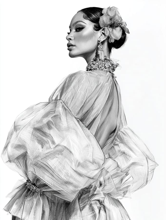 sketch a fashion illustration