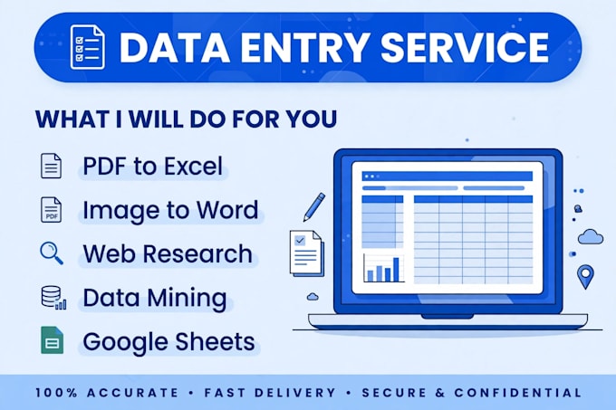 do fast data entry, PDF to excel in 24 hours