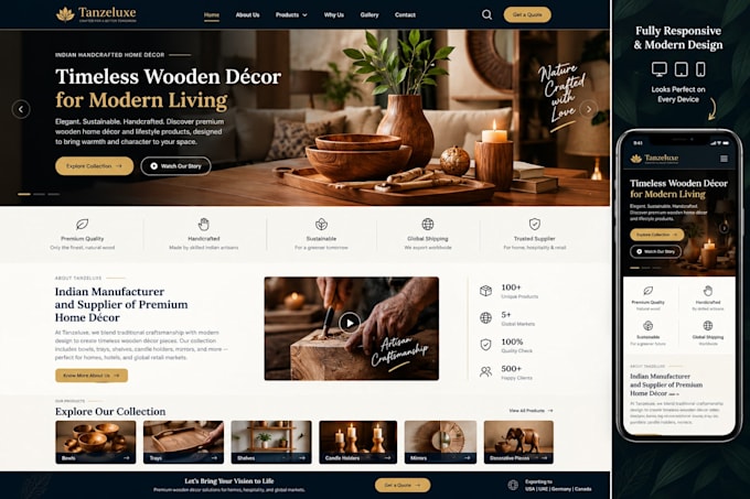 design a premium modern business landing page