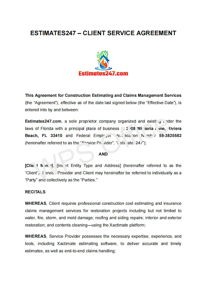 draft non disclosure agreements, service agreements, and vendor agreements