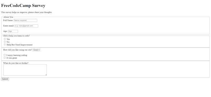 create custom HTML survey forms , clean web page structand and edit old web page