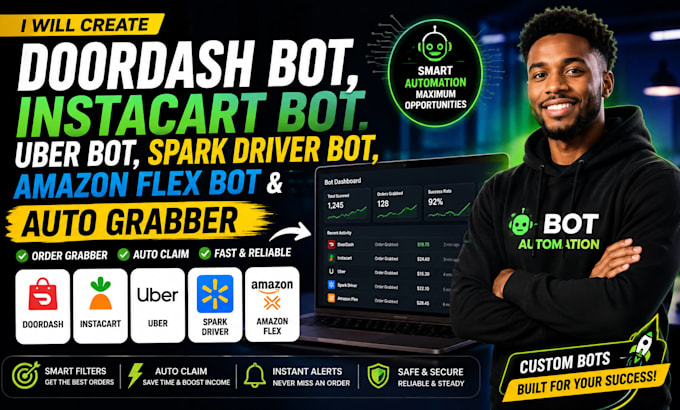 develop doordash bot, delivery bot and workflow automation
