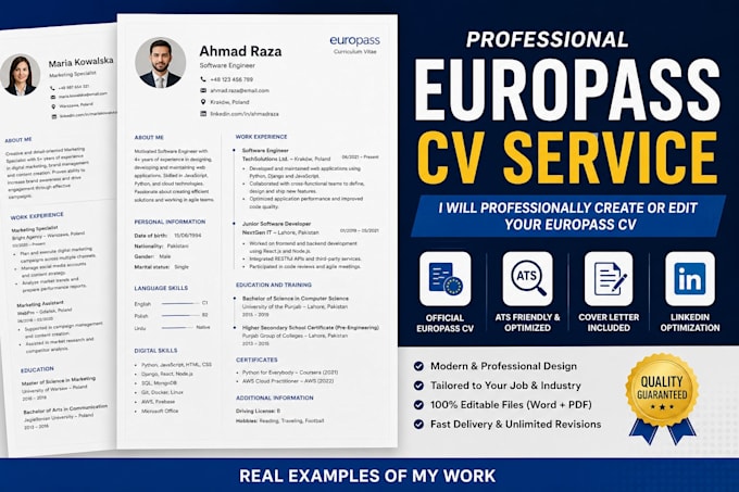 professionally create or edit your europass CV