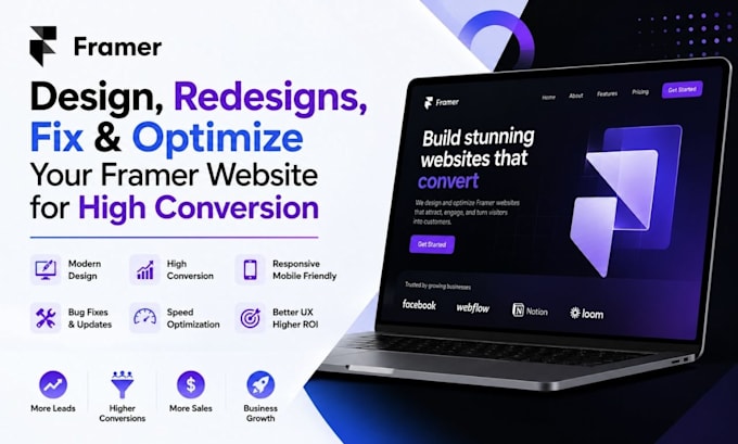 design redesigns fix and optimize your framer website for high conversion