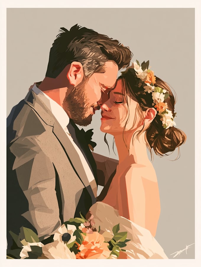 draw couple portrait illustration
