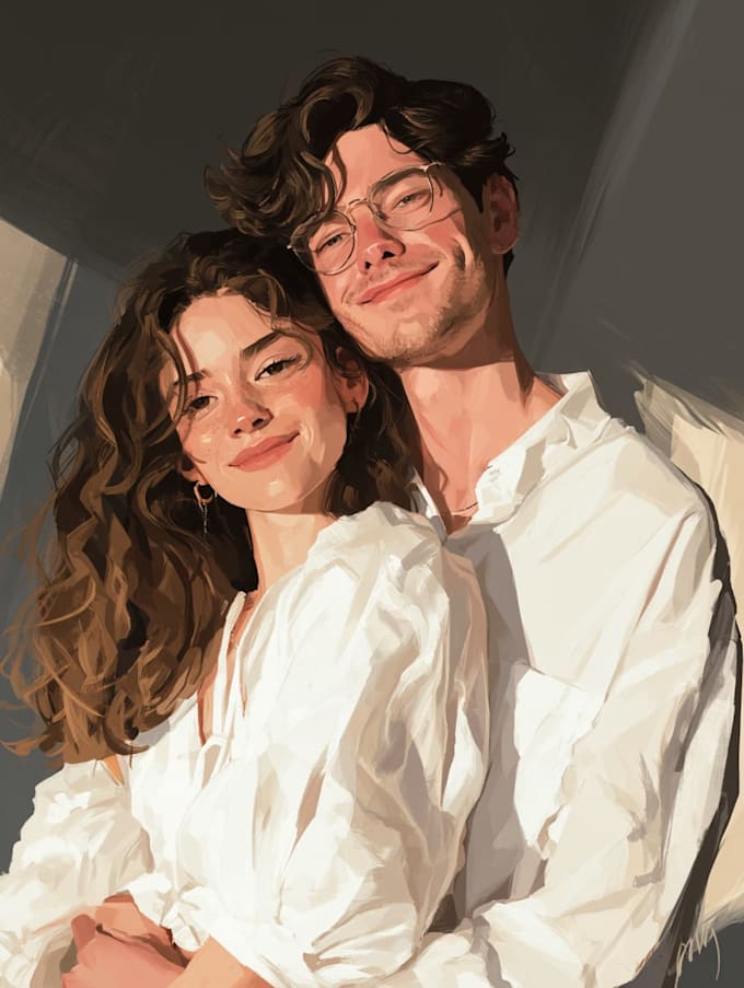draw couple portrait illustration