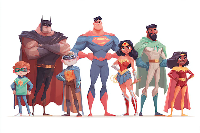 draw custom superhero character illustration