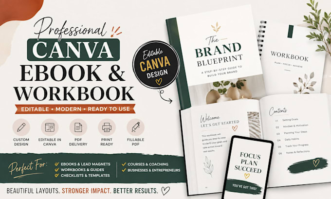 do editable canva ebook design workbook PDF lead magnet fillable PDF layout