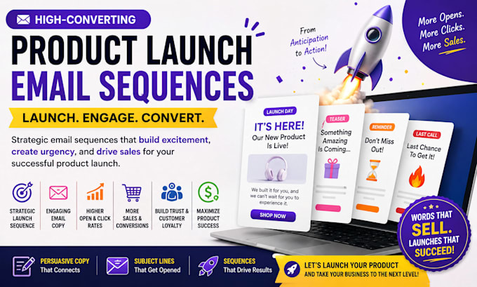 create a high converting product launch email sequence