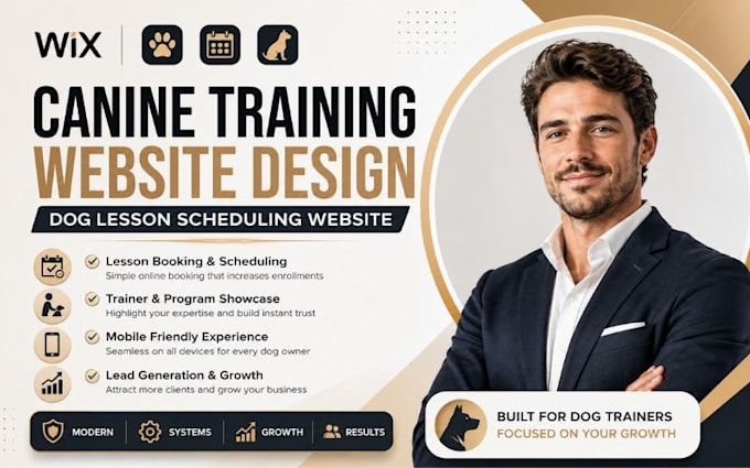 build wix canine training website dog lesson scheduling website