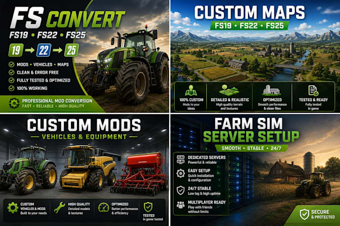 create custom mods maps for farming simulator 19,22,25 and farm sim server