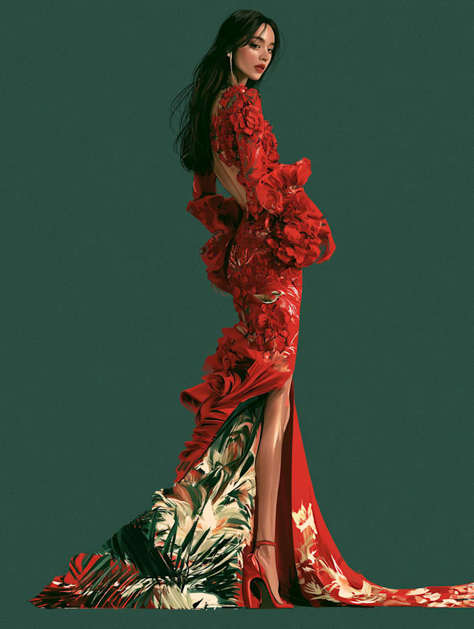 make a fashion illustration art for you