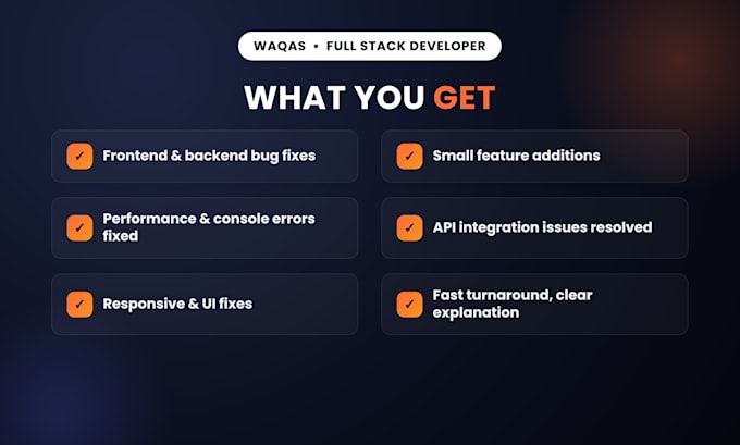 fix bugs or add features to your existing react or nodejs application