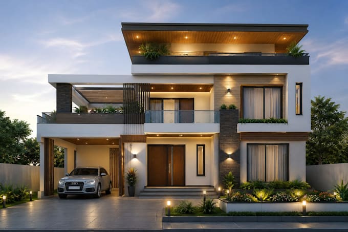 do 3d exterior design and realistic 3d rendering for house