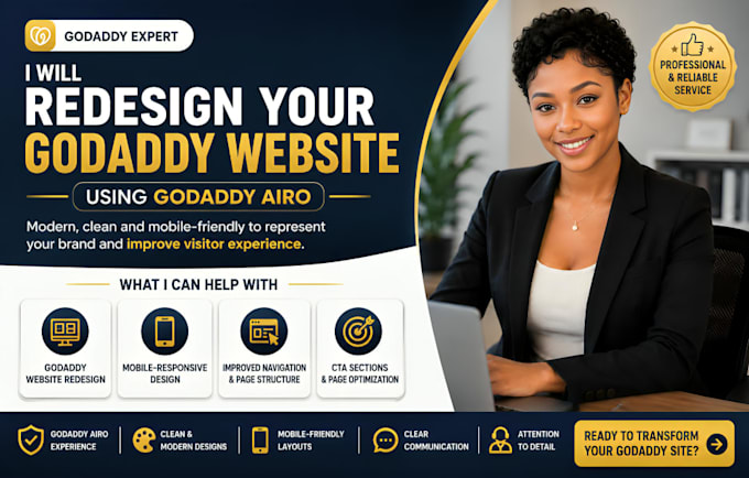 redesign your godaddy website using godaddy airo ai