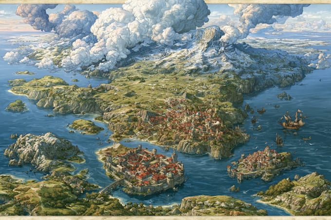 draw fantasy map illustration
