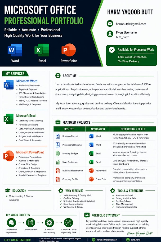 do professional microsoft word excel and powerpoint tasks