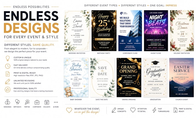 create invitations and flyers for events