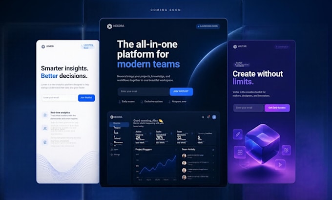 design a high converting coming soon landing page, waitlist page
