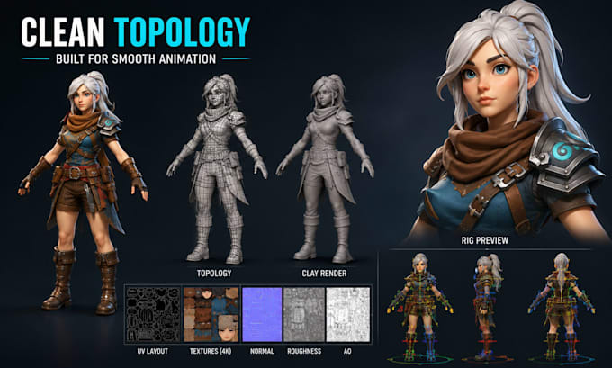 create blender 3d character modeling and rigging for game character animation