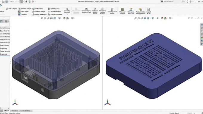 design custom pcb enclosure, electronics housing and 3d cad case