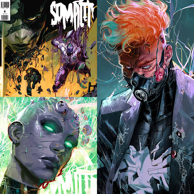 draw a comic book page illustration or webtoon episodes