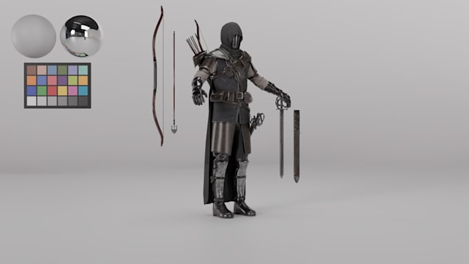 create a 3d game character model for games, animation and rendering