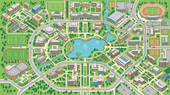 design custom wayfinding maps, site maps, floor maps and office directional maps