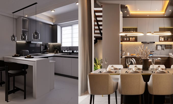 create photorealistic 3d architectural interior and exterior renders