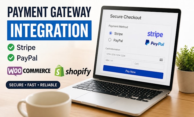 integrate stripe paypal payment gateway for woocommerce shopify