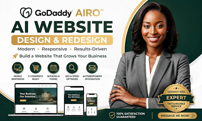 design or redesign your godaddy airo ai website