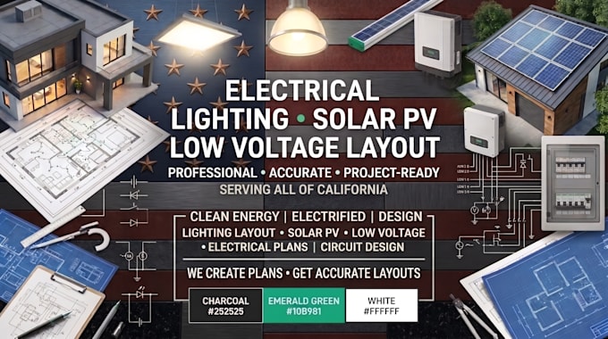 do electrical lighting layout solar pv, low voltage layout virginia california