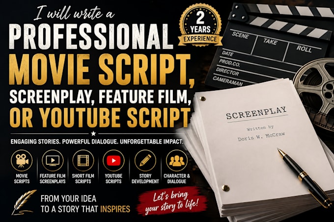 write a professional movie script, screenplay, feature film