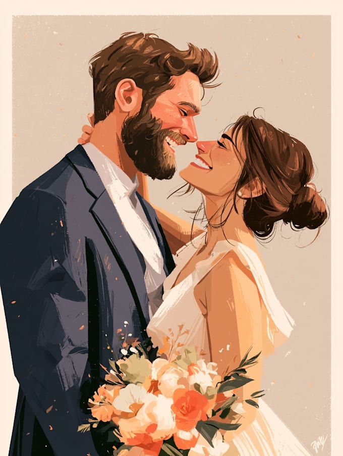 draw a couple portrait illustration