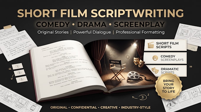 structure short film script wirting, screenplay comedy and dramatic script
